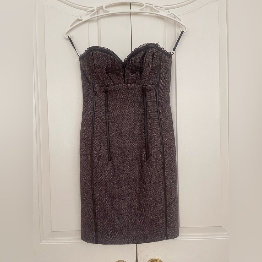 bebe Strapless Brown Dress